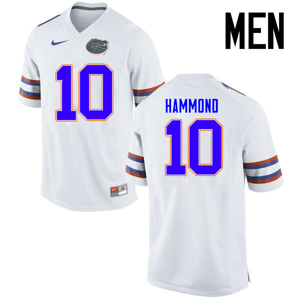 Men Florida Gators #10 Josh Hammond College Football Jerseys Sale-White - Click Image to Close
